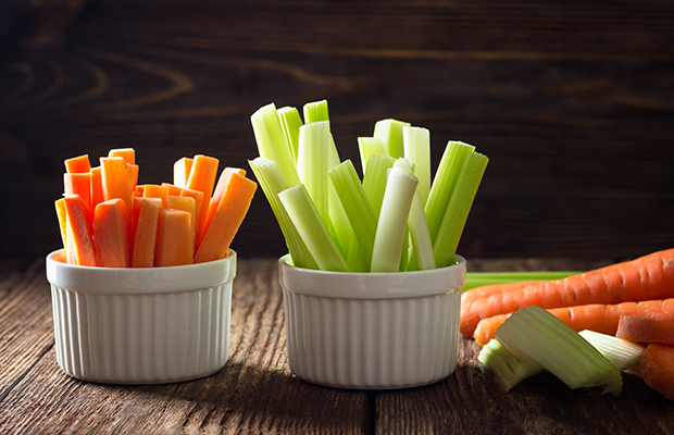Carrot and celery sticks