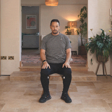 Andrew Scard demonstrates the neck stretch.