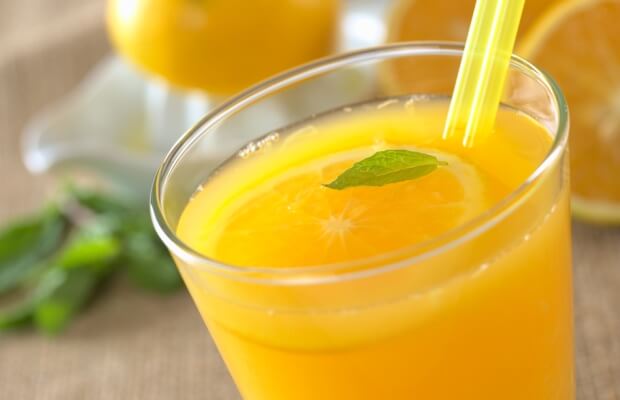 Glass of fresh orange juice